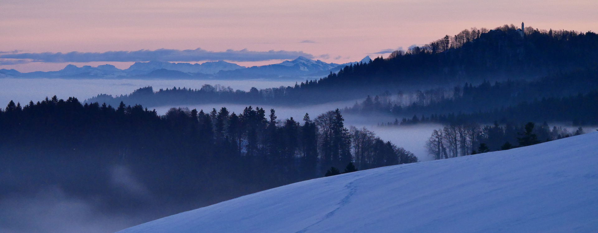 Alpensicht im Winter