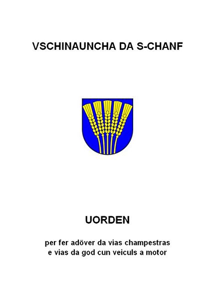 Uorden per fer adöver da vias champestras e vias da god cun veiculs a motor
