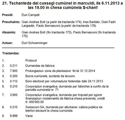 Glista da tractandas 