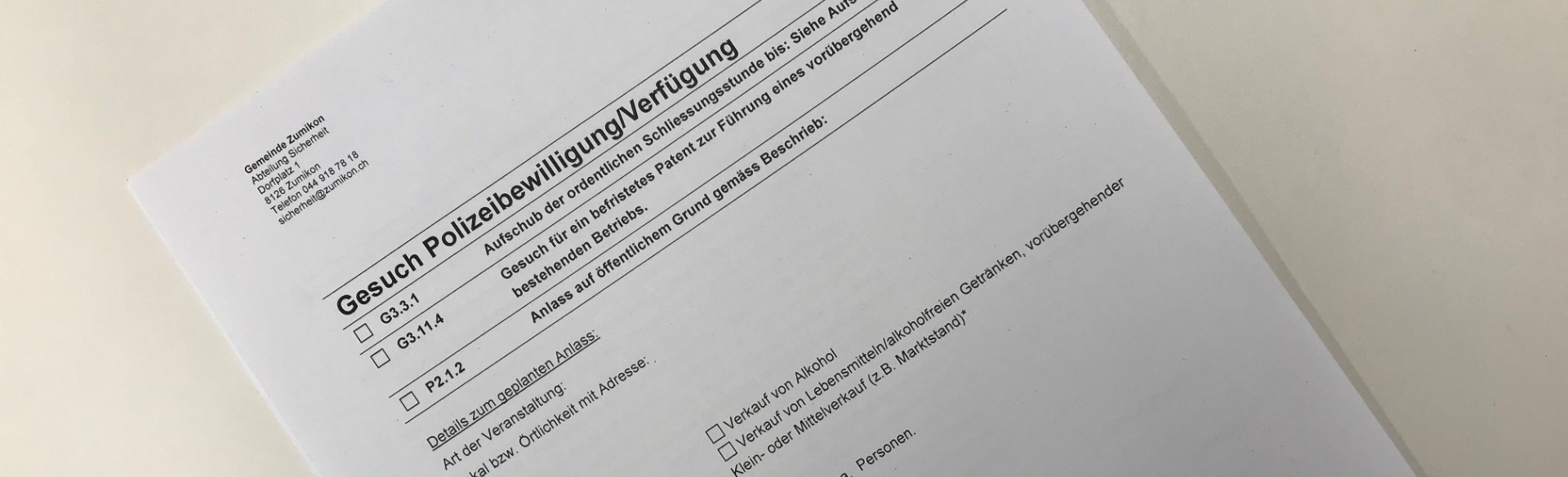 Bewilligung Veranstaltung