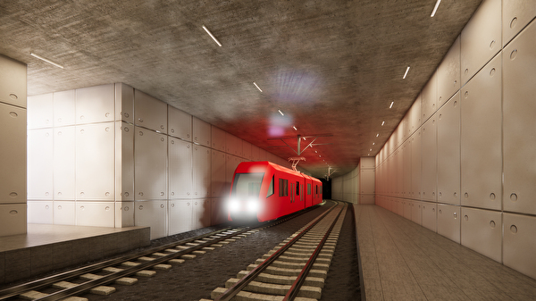 Visualisierung Tunnel, Halt Stofel