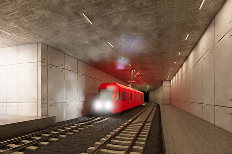 Visualisierung Tunnel, Halt Stofel