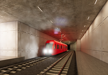 Visualisierung Tunnel, Halt Stofel