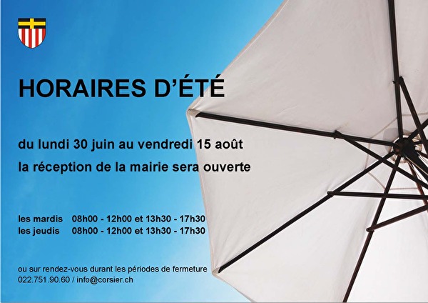 horaires été mairie
