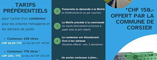 Flyer pour l'achat de conteneurs