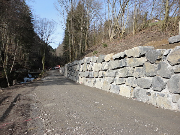 Die Papieristrasse wurde für den Bau und den Betrieb des Holzrückhalts ausgebaut.