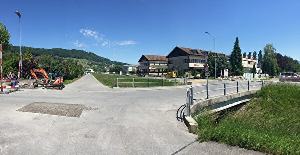 Brücke Kropfackerstrasse – die Leitungsverlegung ist bereits erfolgt.