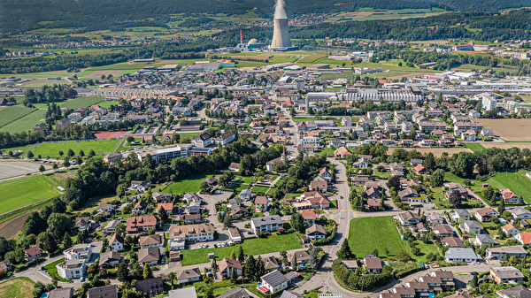 Luftaufnahme 2021, Blick vom Eich über Talhubel, Ettenberg, Richtung Dorfkern und Unterdorf