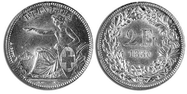 2 Frankenstück aus dem Jahr 1850