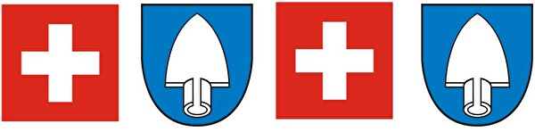 Flagge Schweiz und Däniker Wappen