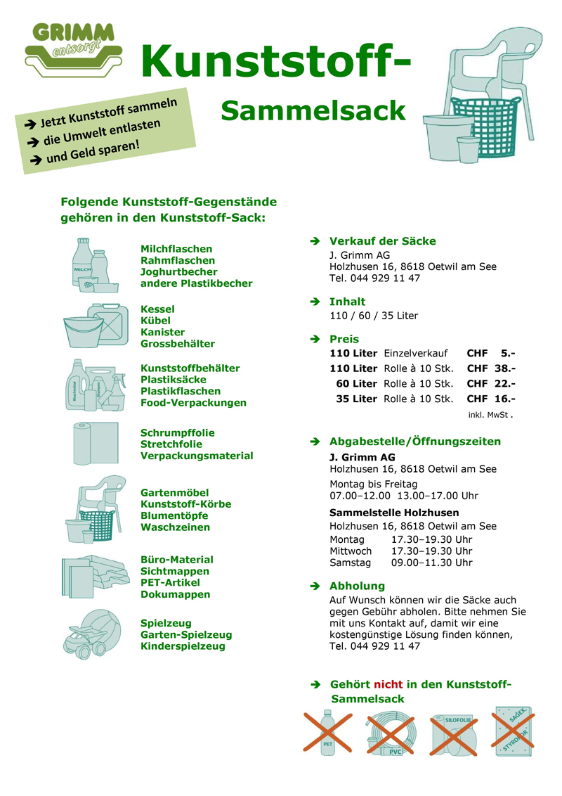 Flyer Kunstoff-Sammelsack