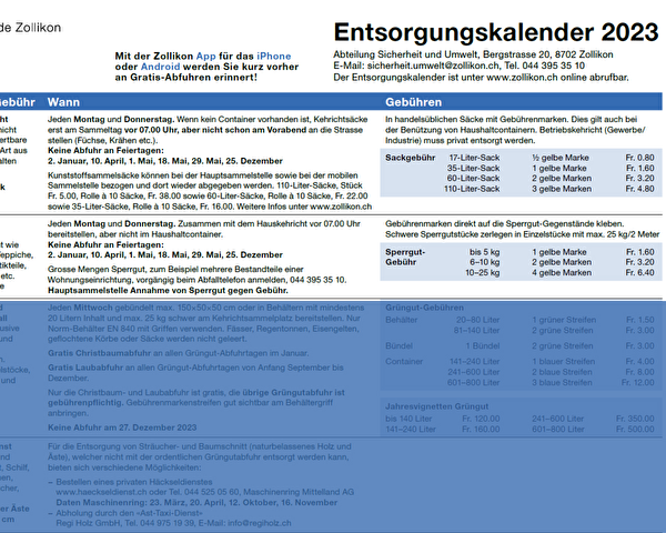 Entsorgungskalender 2023