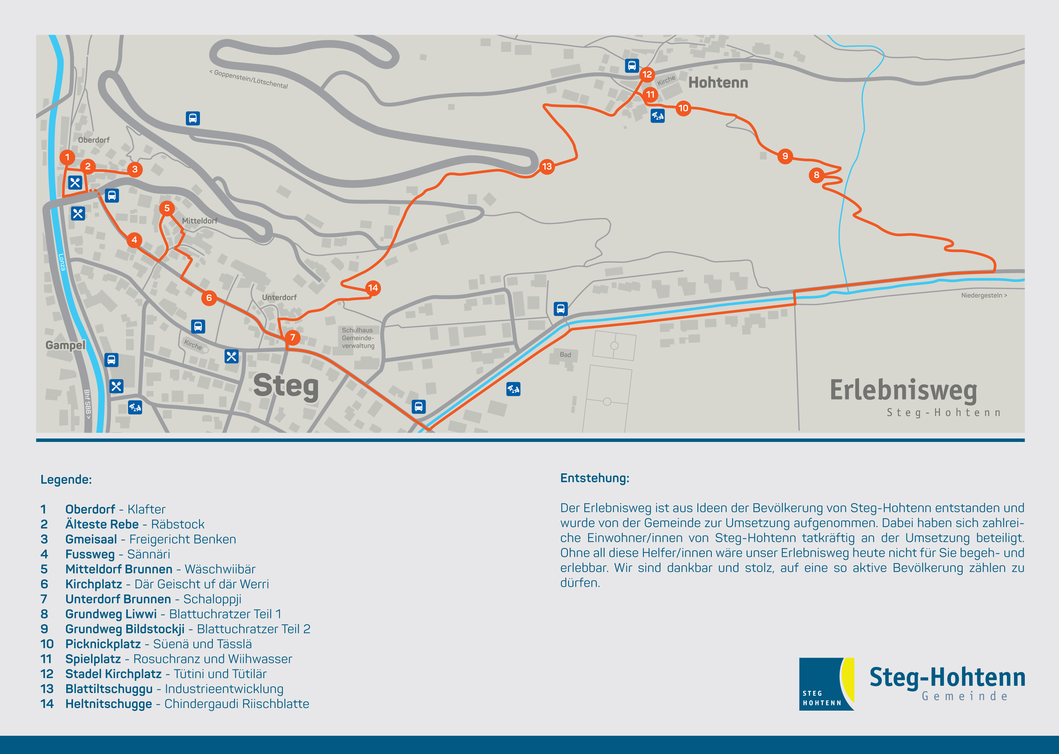 Karte Erlebnisweg mit Posten