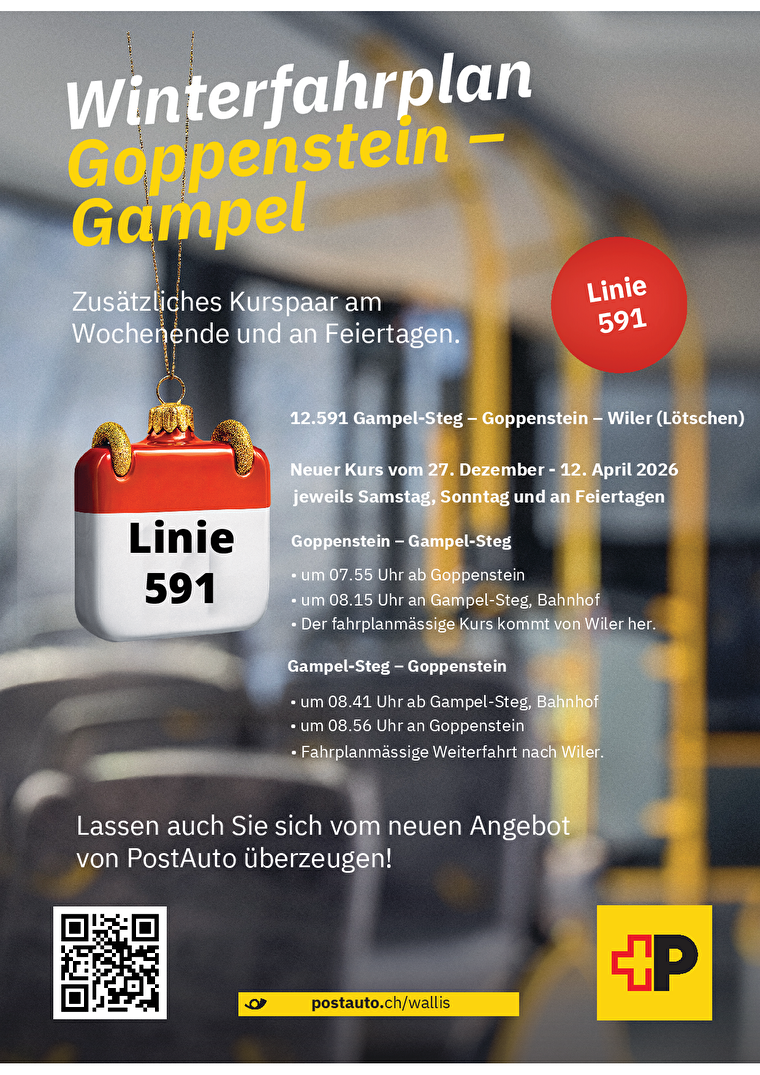 Winterfahrplan Goppenstein – Gampel