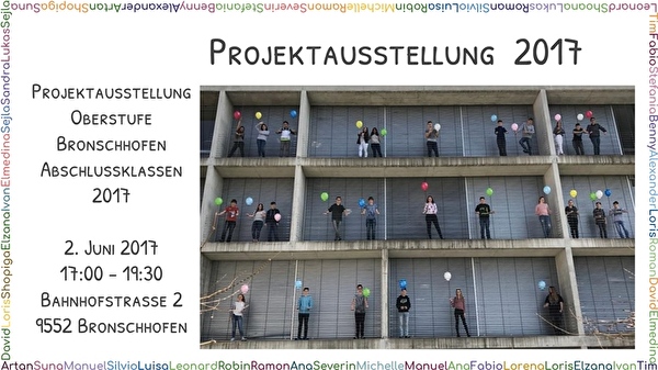 Schüler präsentieren sich auf drei Stockwerke des Oberstufenschulhauses Bronschhofen