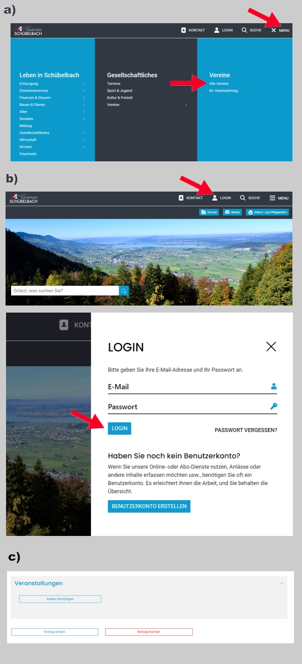 Anleitung Vereinseintrag