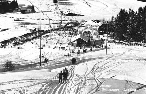 Der Skilift auf die Riggisalp in den 50er-/60er-Jahre