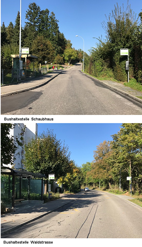 Bushaltestellen Schaubhaus und Waldstrasse