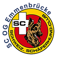 Logodarstellung Schäferhund mit Schweizerkreuz