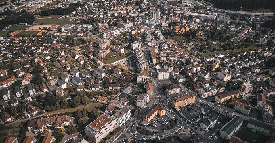 Luftbild von Emmenbrücke.