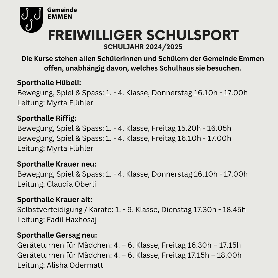 Flyer Freiwilliger Schulsport 2