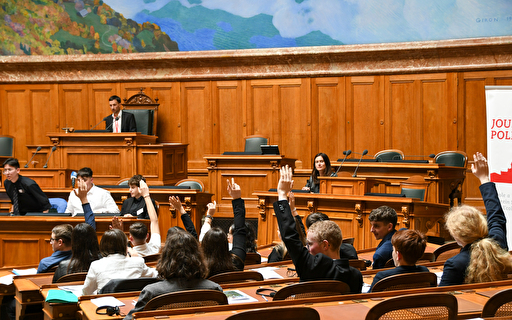 Schülerinnen und Schüler im Nationalratssaal.