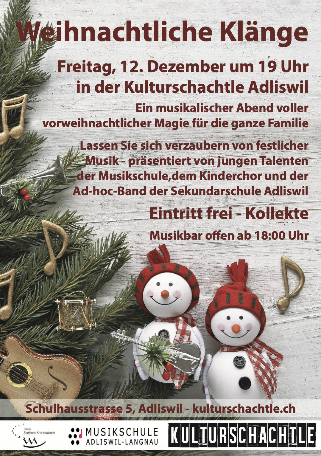 Musikschule Adliswil-Langnau und Verein Kulturschachtle Adliswil