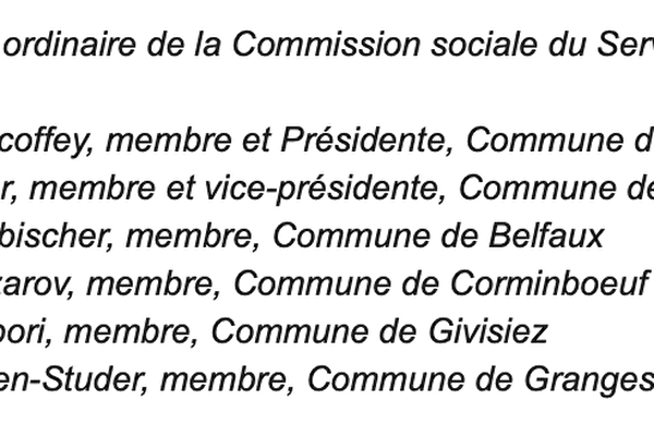 Composition Commission sociale du Ss La Sonnaz