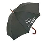 Regenschirm mit Sigent Museum Turm Halten