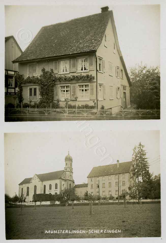 oben: Dorfstrasse, Haus Grossglauser, 1965 abgebrochen
unten: Kantonsspital