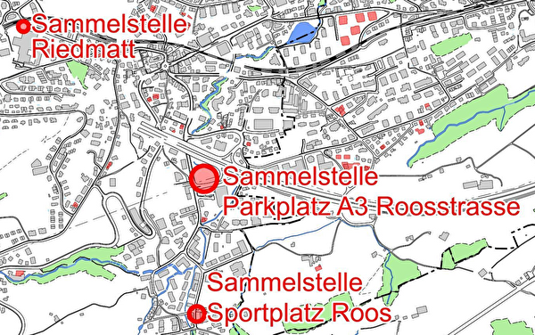 Sammelstelle Parkplatz A3 Roosstrasse