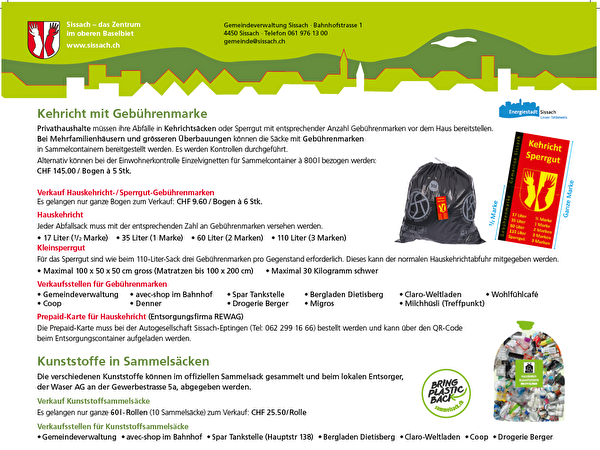 Infos Entsorgung Bezug Marken