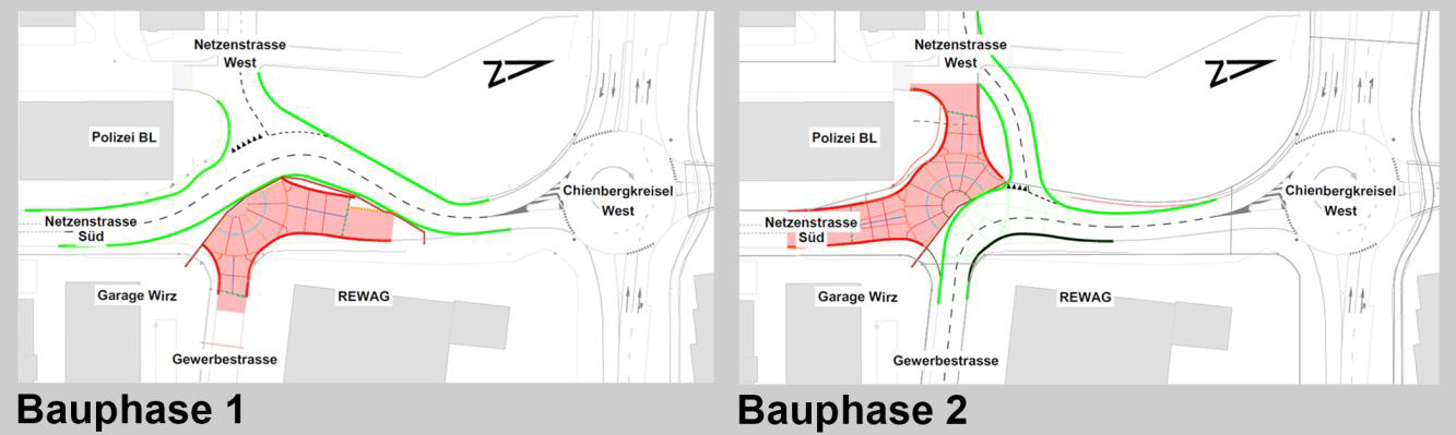 Darstellung der Bauphasen Netzenkreisel