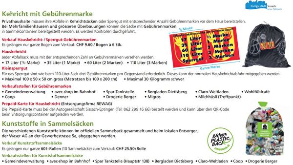 Infos Entsorgung Bezug Marken
