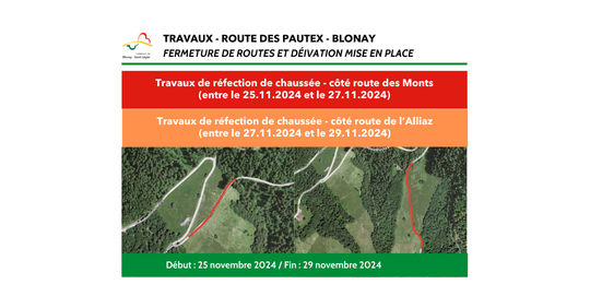 Travaux - Route des Pautex - Blonay