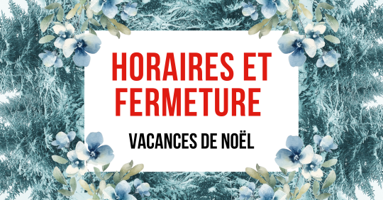 Vacances de Noël : horaires et fermeture