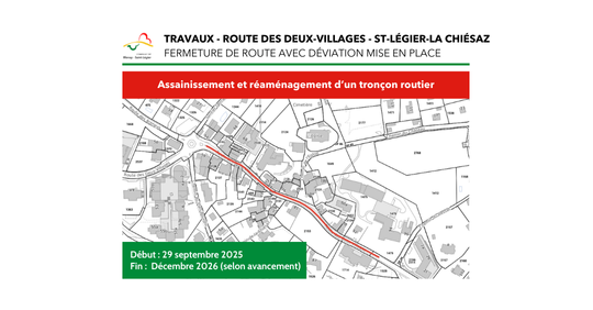 Travaux - route des Deux-Villages - St-Légier-La Chiésaz