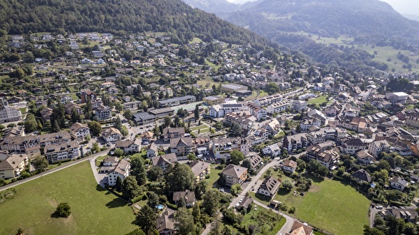 Vue aérienne de Blonay