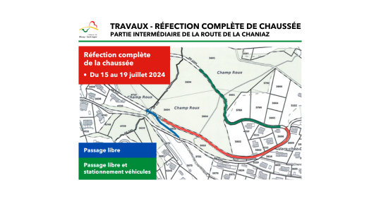 travaux - Réfection chaussée - route de la Chaniaz