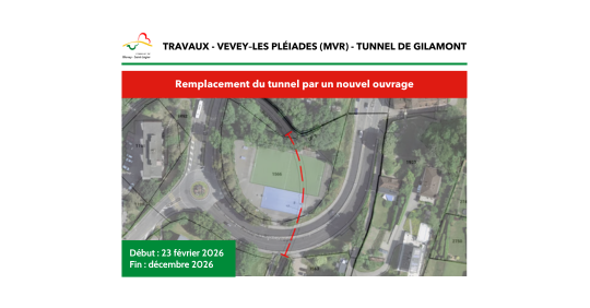 Travaux - Vevey–Les Pléiades (MVR) - tunnel de Gilamont