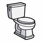 Devant les toilettes