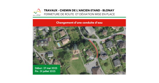 Travaux - avis - informations  -  chemin de l'Ancien-Stand Blonay