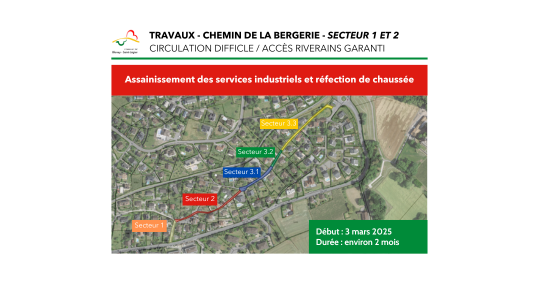 Travaux - Chemin de la Bergerie - secteur 1 et 2