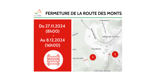 travaux route des monts