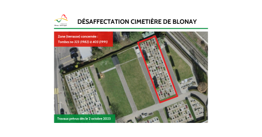 info travaux désaffectation cimetière de Blonay
