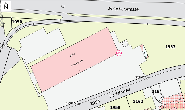 Übersichtsplan Videoüberwachung Abfallsammelstelle Dorfstrasse