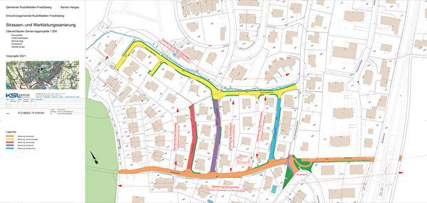 Übersichtsplan Sanierungsperimeter Gebiet Kreuzacker - Hinterrütistrasse