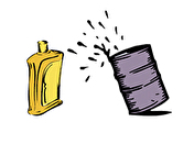 Grafik Ölfass und Motorenölflasche