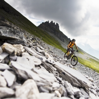 Mountainbiker am Berg