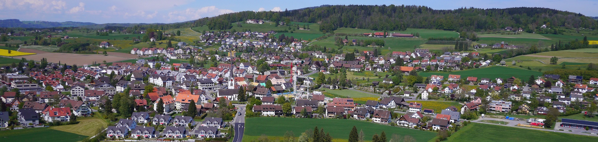 Luftaufnahme Dorf vom Haselbach her